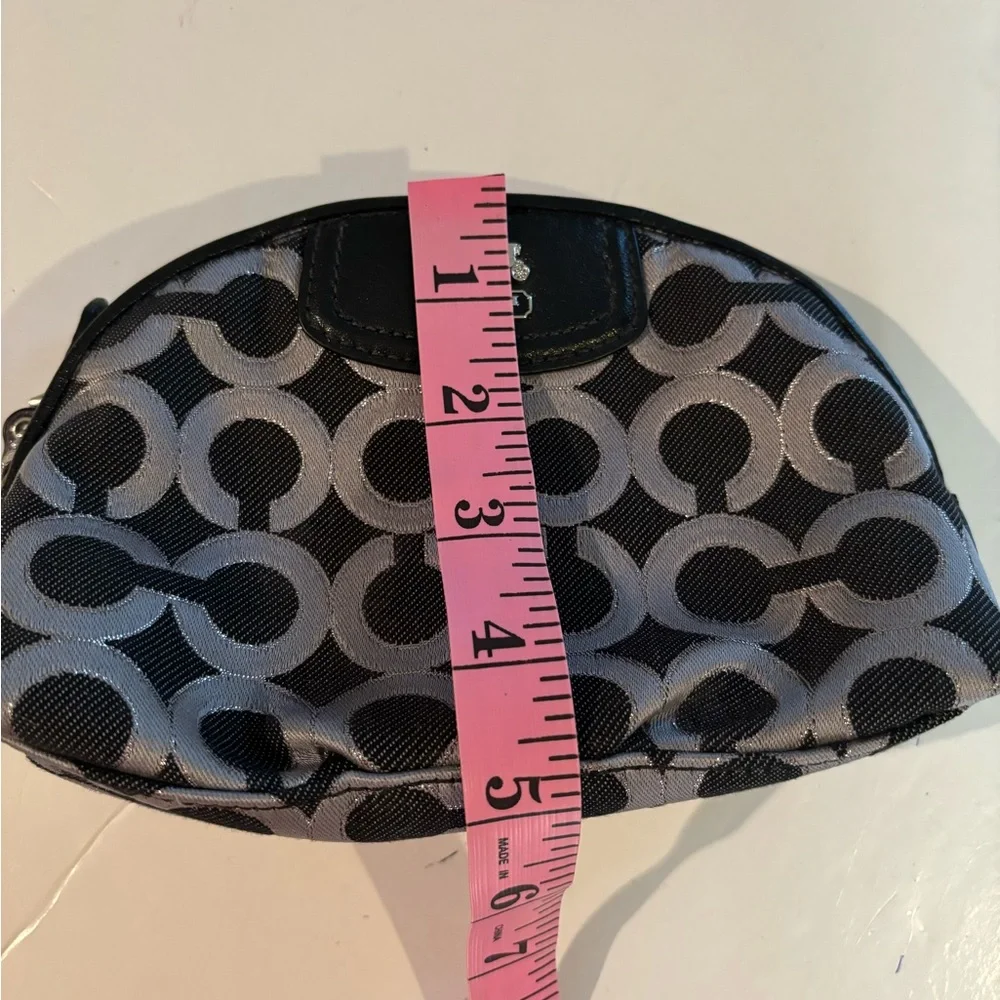 COACH Gunmetal Black/Black C Logo COSMETIC BAG NWOT
